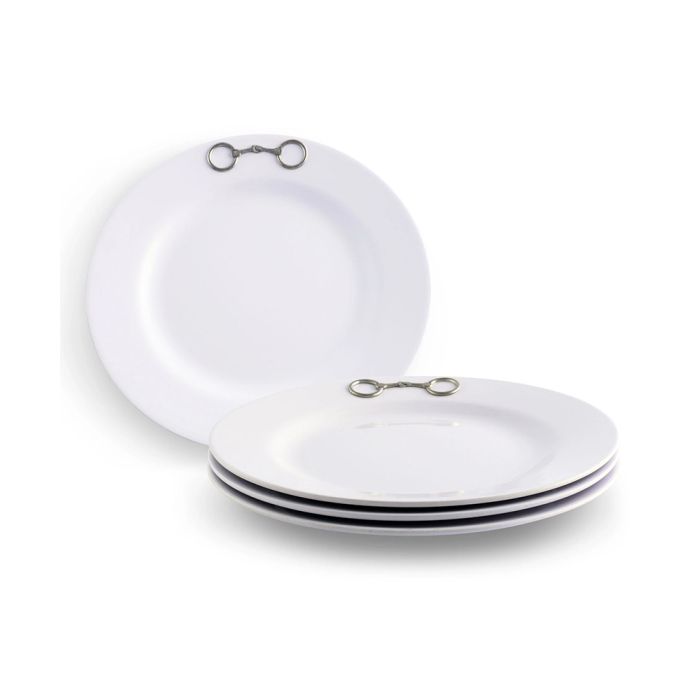 Arthur Court Equestrian Bit Melamine Lunch Plates (Set of 4)