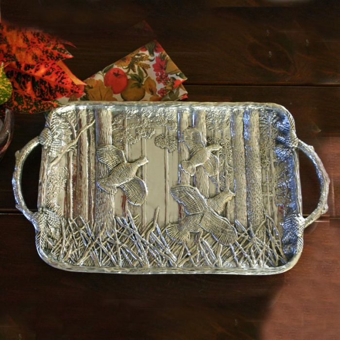 Beatriz Ball Forest Quail Tray with Twig Handles