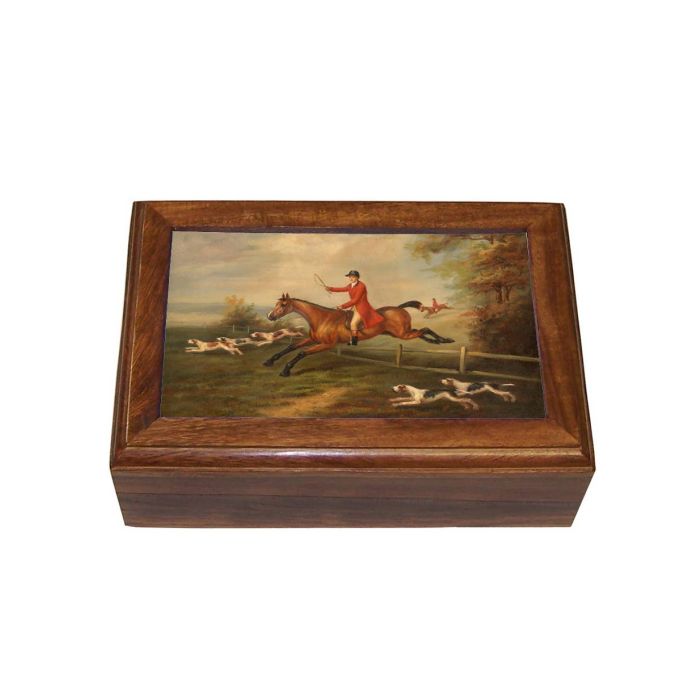 Madison Bay Co. Wooden Trinket Or Jewlery Box With Framed Prints - Small Size