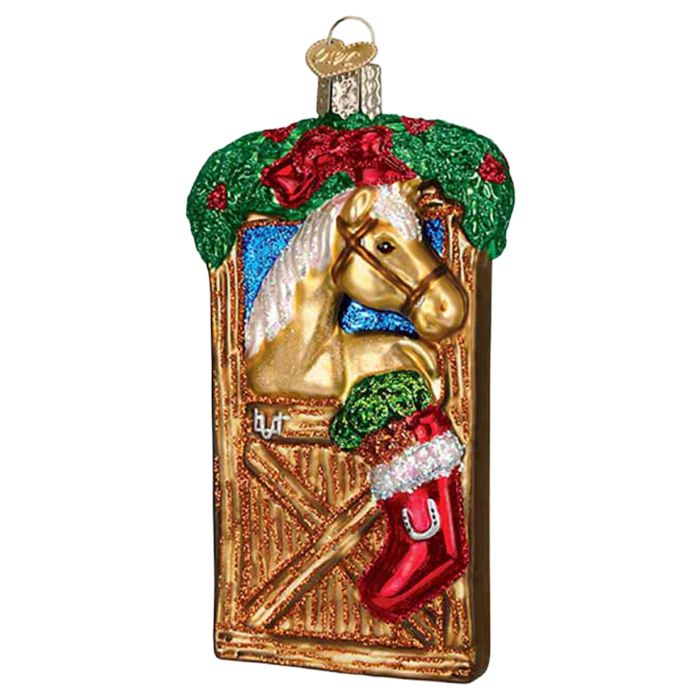 Kelley And Company Glass Horse Stall Door Christmas Ornament