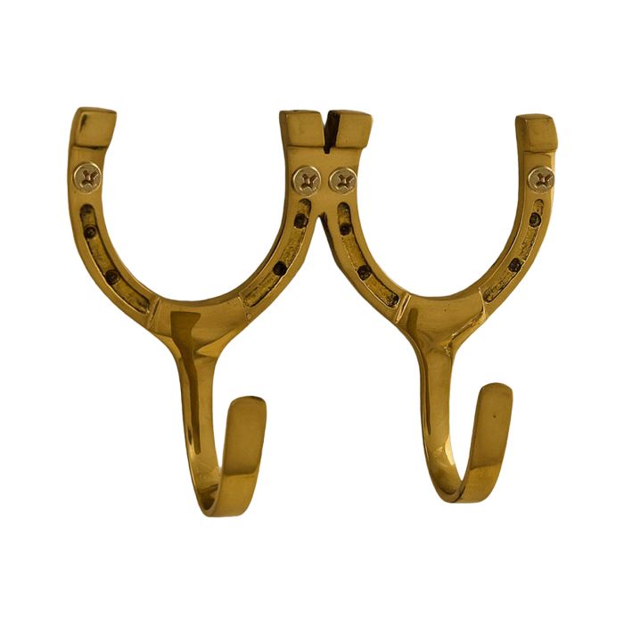 Brass Horseshoe Hook-Double