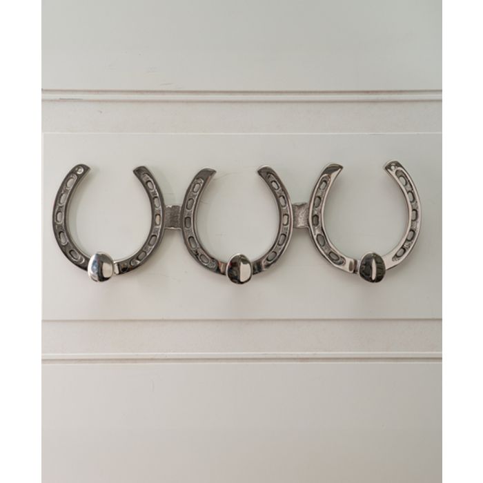 IHI 3-Hook Aluminum Horseshoe Wall Hanging Rack