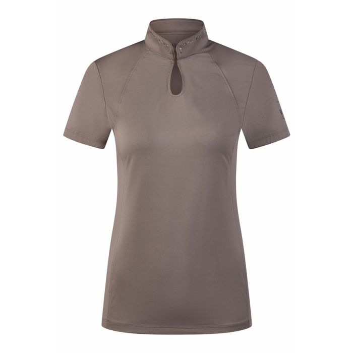 Pikeur Ladies Short Sleeve Stand-Up Collar Button Shirt With Rhinestones