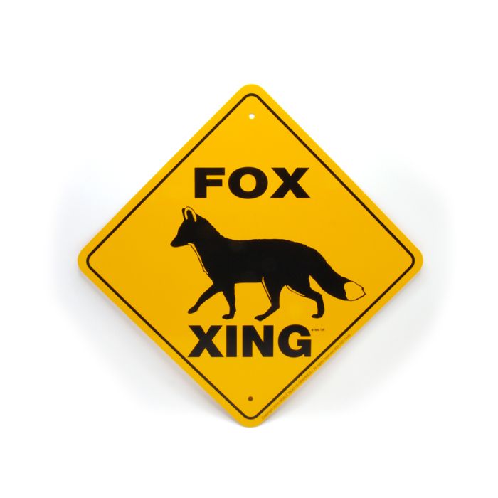 Noble Beast Fox X-ing Aluminum Sign (12" x 12")