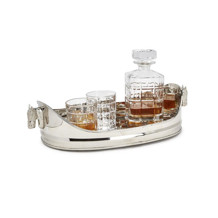 Two's Company Horse Handles Gallery Tray