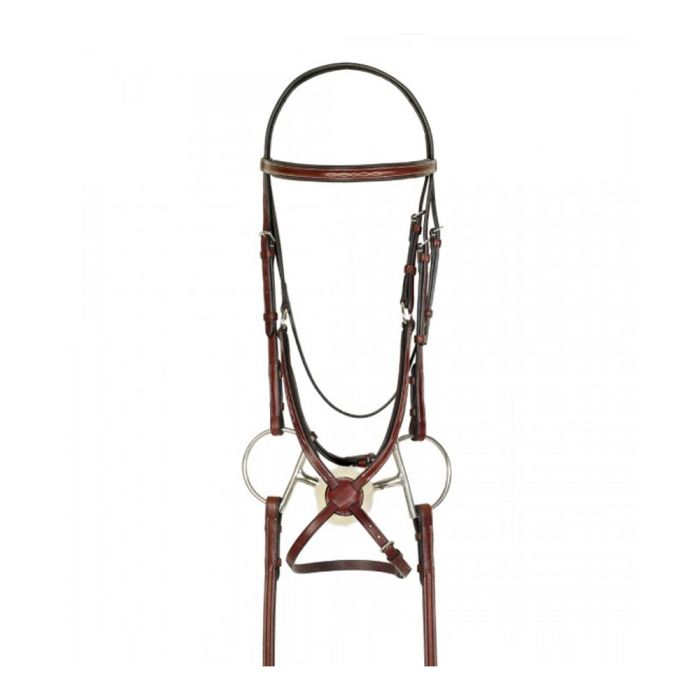 Americana Fancy Raised Padded Figure-8 Bridle with Fancy Rubber Grip Reins