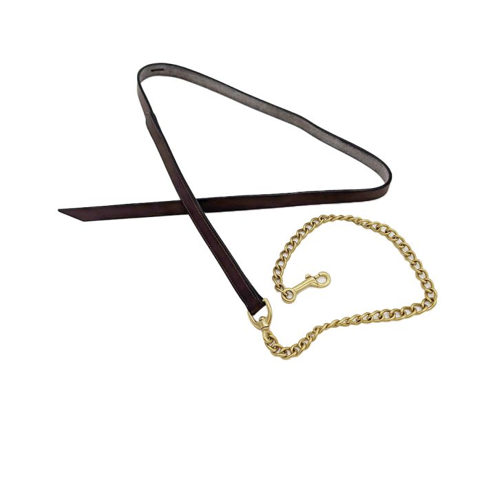 Americana Doulbe Stitch Plain Lead w/ Solid Brass 30" Chain