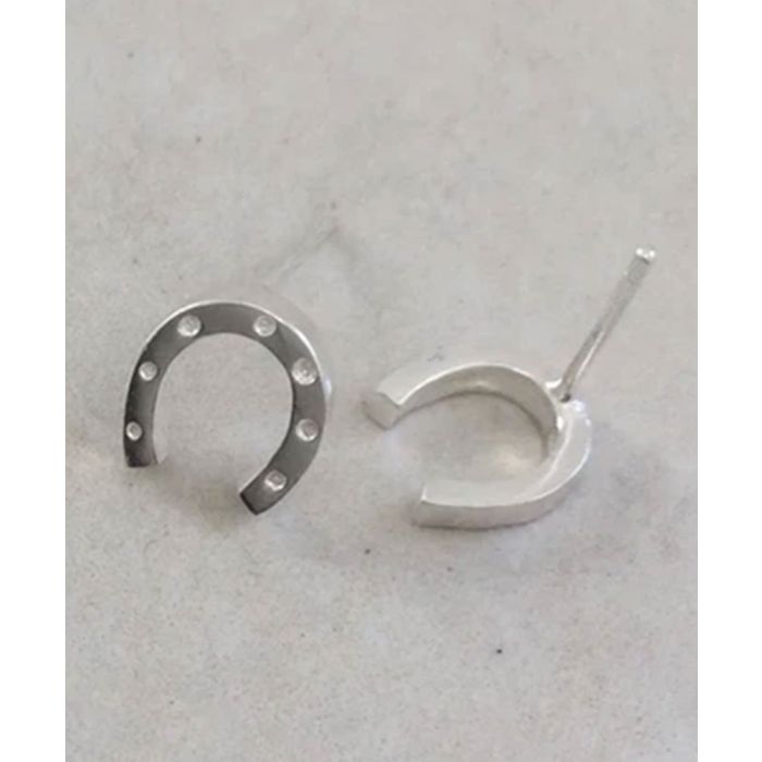 Awesome Artifacts Equestrian Sterling Silver Small Horseshoe Earrings Posts