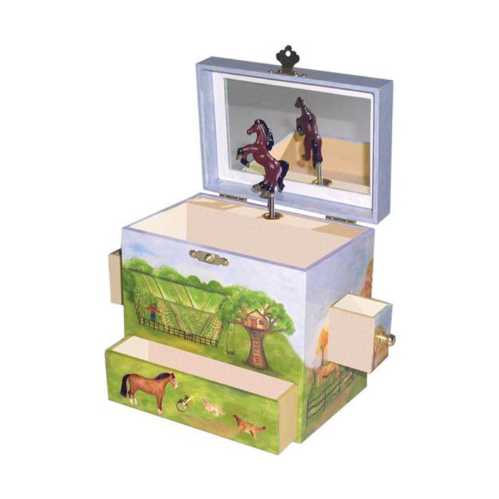 Enchantmints Horse Ranch Jewlery Music Box - 4 Drawers