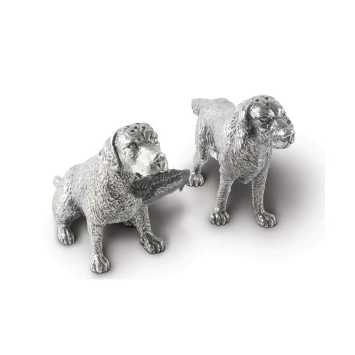 Vagabond House Pewter Hunting Dogs Salt & Pepper Set