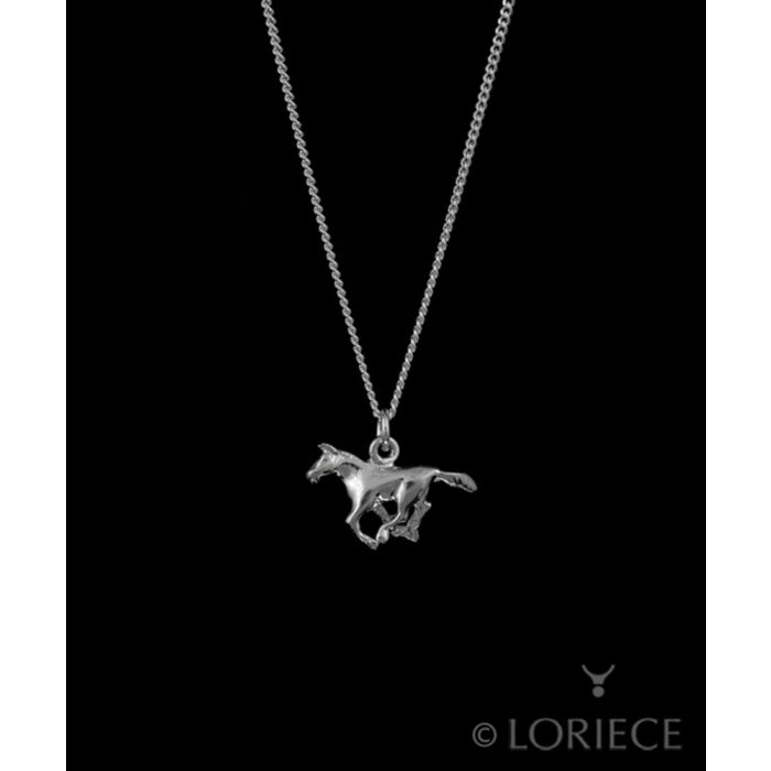Loriece Silver Pony Pendant Necklace