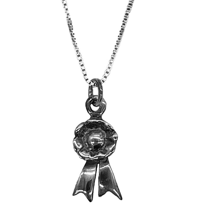 Loriece Silver Rosette Pendant Necklace