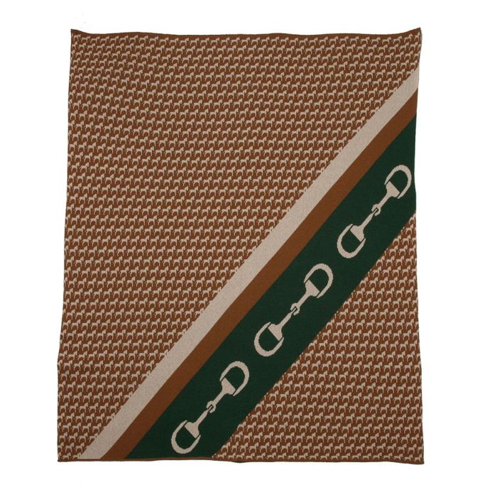 In2Green Equestrian Lucky Stripe Throw Blanket