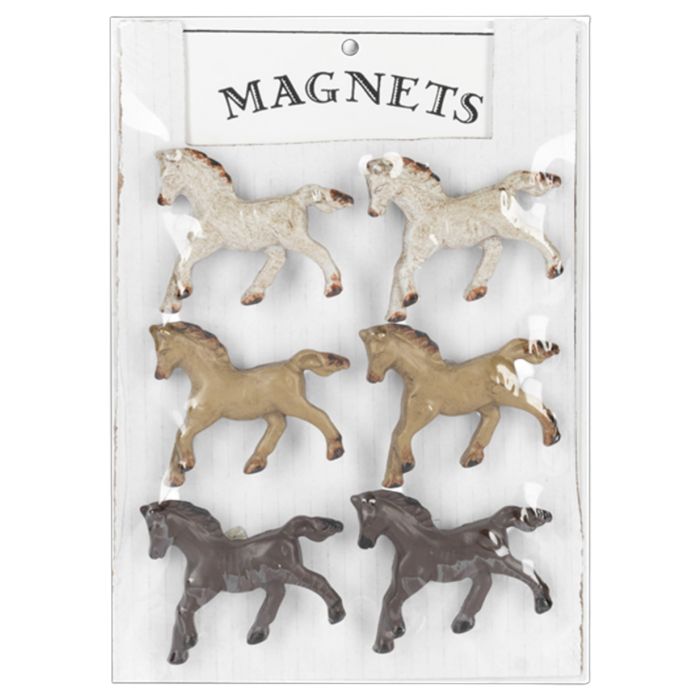 Cast Iron Horse Magnets - Set of 6