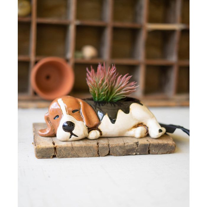 Kalalou Ceramic Beagle Planter