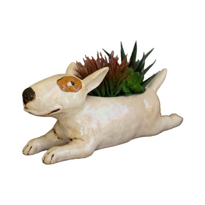 Ceramic Bull Terrier Planter