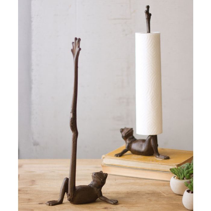 Cast Iron Frog Paper Towel Holder