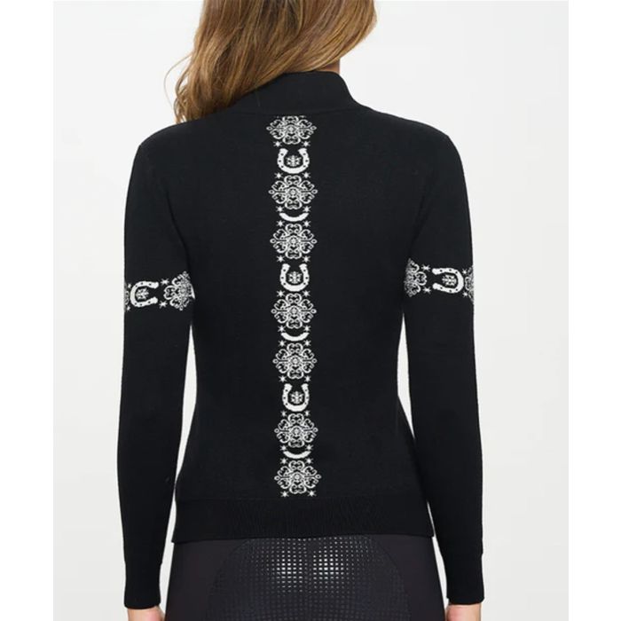 Dancing Equestrian Ladies Catching Snowflakes Ribbed Baselayer