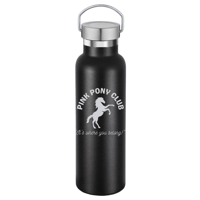 Equine & Design Tall Steel Water Bottle Tumbler With Lid & Handle