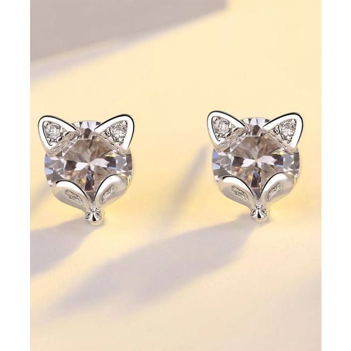 Equipage Sterling Silver Fox Mask Equestrian Stud Earrings - Mask II