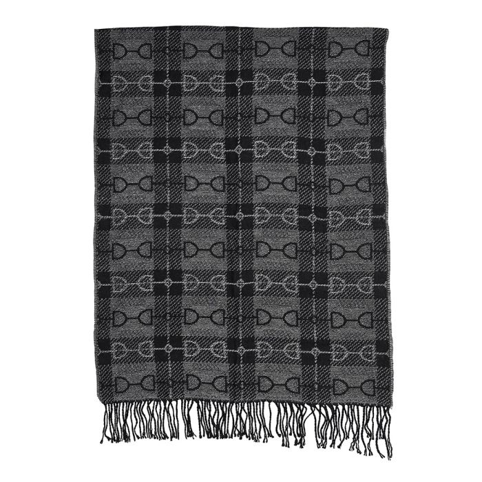 AWST International Women's Snaffle Bit Black Plaid Scarf