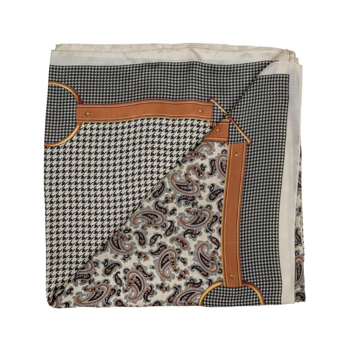 AWST Paisley/Houndstooth Snaffle Bit Silky Scarf
