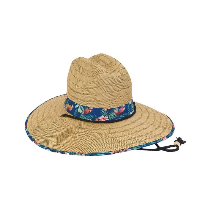 Sun N Sand Caribbean Joe Rush Straw Lifeguard Tropical trim Hat