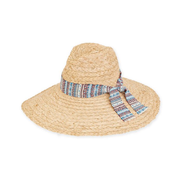 Caribbean Joe Raffia Safari Hat with 5" Floppy Brim