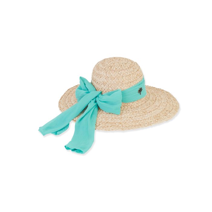 Raffia Braided Hat w/ Scarf