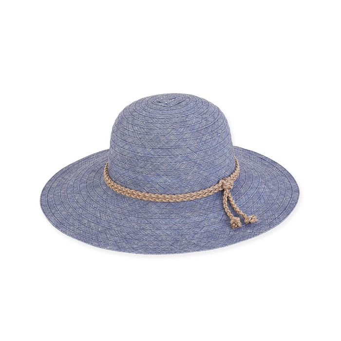 Sun N Sand Braided Ribbon Floppy Hat With Cord Trim