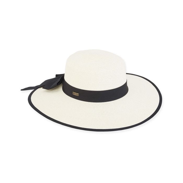 Paperbraid 4" Brim Hat with Trim and Self Tied Bow