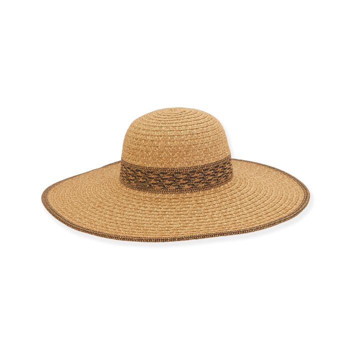 Sun N Sand Paper Braid Classic Floppy Hat With Ribbon Detail