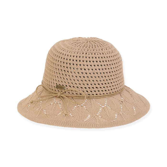 Sun N Sand Ladies Poly Braid Santa Maria Bucket Hat With 3-Inch Trim