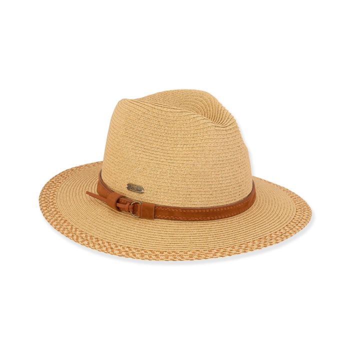 Sun N Sand Ladies Paper Straw Journee Safari Hat With PU Trim