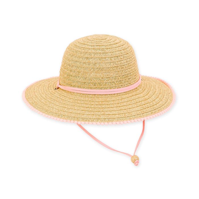 Sun N Sand Paperbraid Kids Wide Brim Hat with Chin Cord & 3" Brim