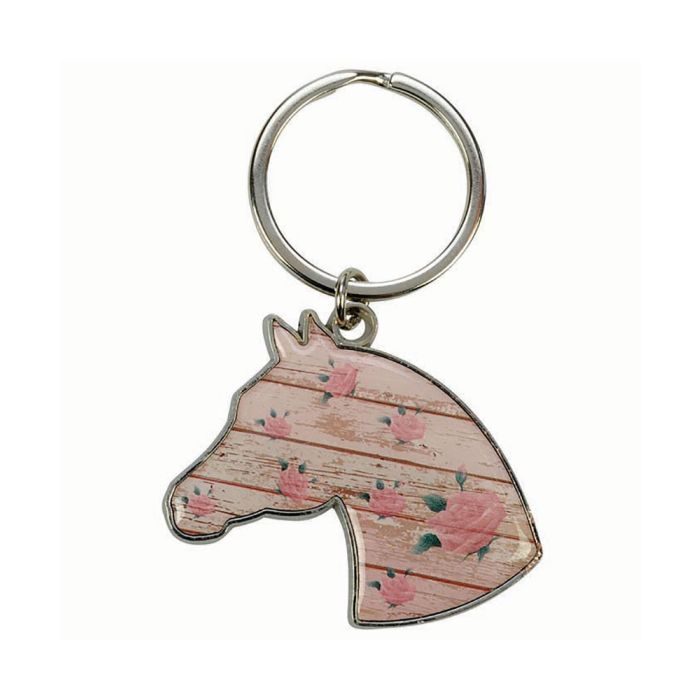 Floral Horse Head Keychain