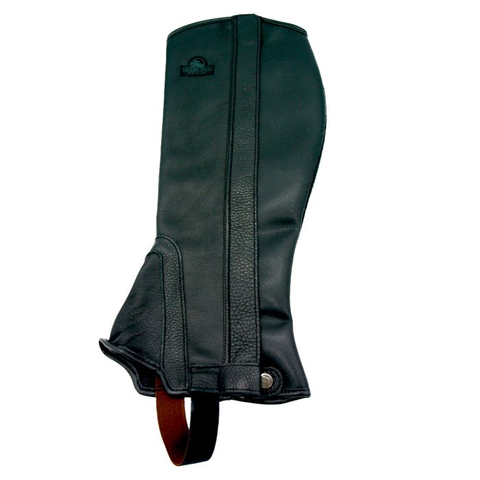 Grand Prix Half Chaps With Smooth Leather Stretch Panel