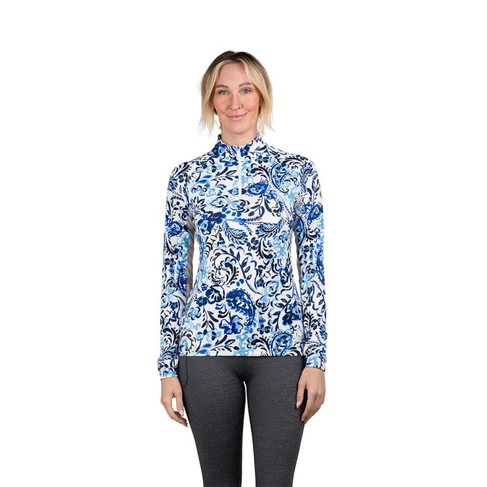 Kastel Denmark Ladies Ikat Long Sleeve 1/4 Zip Sunshirt