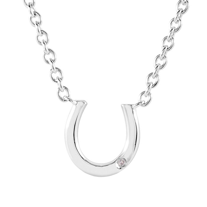 Kelly Herd Sterling Silver Single Stone Horseshoe Necklace