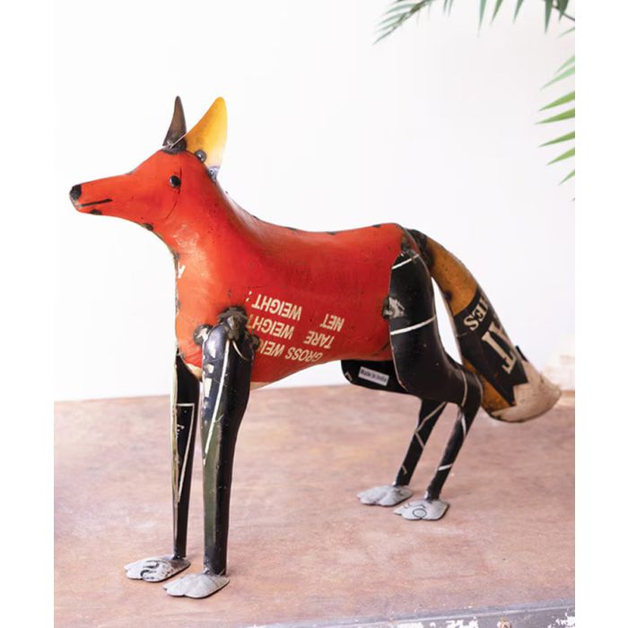 Recycled Iron Fox (26" x 3" x 17")