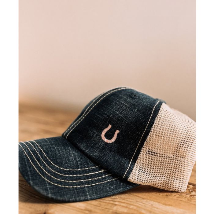 Bridle Up Demin Horseshoe Trucker Hat