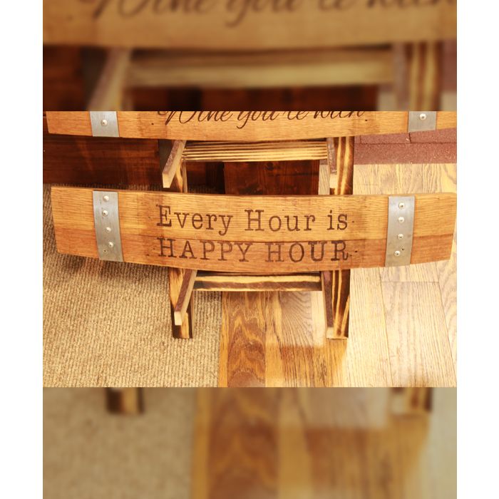 Whiskey And Wine Design Wine Sayings Horizontal Stave Sign - 28" Large