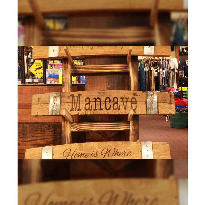 Whiskey And Wine Design Popular Sayings Medium Horizontal Stave Sign - 24"