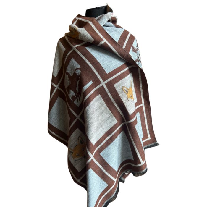 Westrian Fox Hunting Block Design Winter Scarf