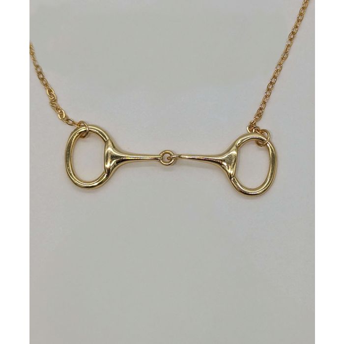 Equestrian 14K Gold Oversterling Silver Snaffle Bit Necklace
