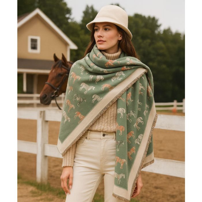 Westrian Winter Horses Equestrian Western Scarf