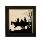 Madison Bay Co. 8" X 8" Field Horses Paper Cut Silhouette In Wood Frame