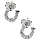 Kelly Herd Sterling Silver Clear Horseshoe Earrings