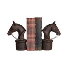 Chehoma Horsehead Bookends With Twisted Rope Reins