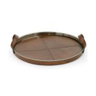 Go Home Brass & Leather Chapin Tray